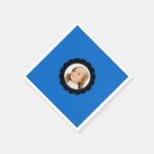 Blue Black Flower Vervang Afbeelding Servet (Hoek)