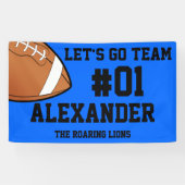 Blue Black Football Team Spirit Spandoek (Horizontaal)