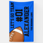 Blue Black Football Team Spirit Spandoek (Verticaal)