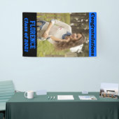 Blue Black Gefeliciteerd Afstuderen Spandoek (Beurs)