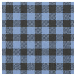 Blue & Black Gingham Plaid Stof