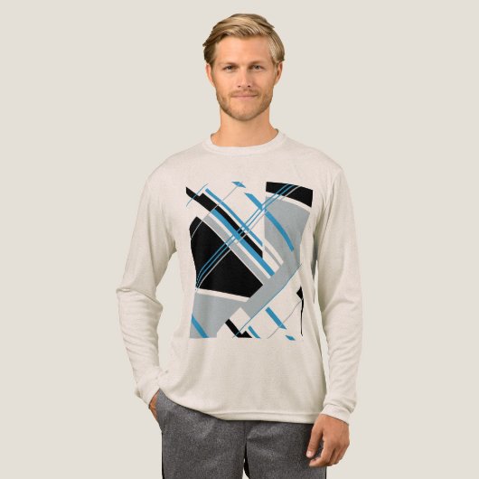 Blue Black Grey Modern Art MCM-geïnspireerd Abstra Tri-Blend Shirt (Voorkant)
