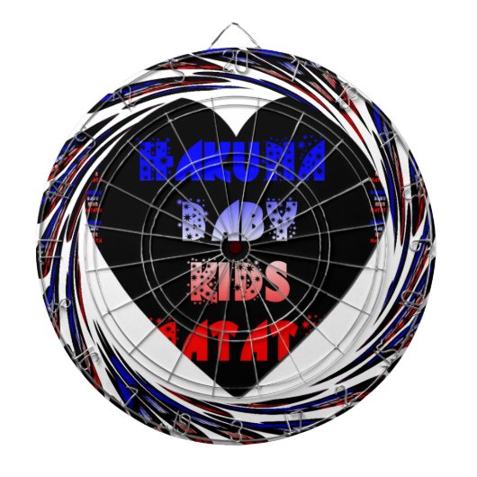 Blue Black Hakuna Matata Baby Kinder Design.png Dartbord (Voorkant)