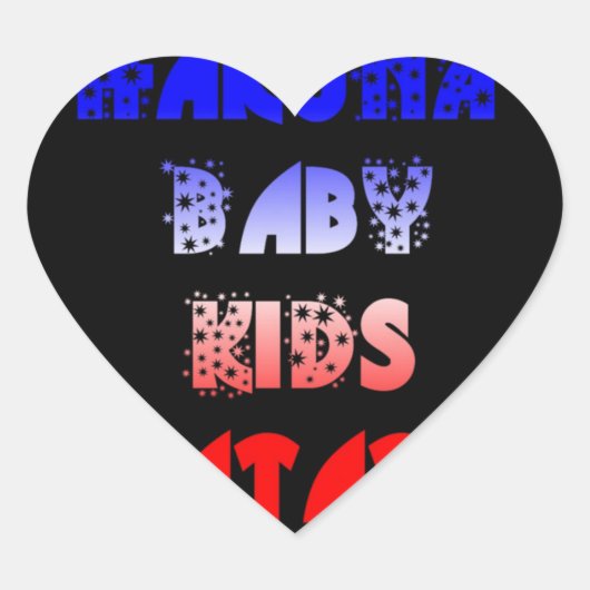 Blue Black Hakuna Matata Baby Kinder Design.png Hart Sticker (Voorkant)