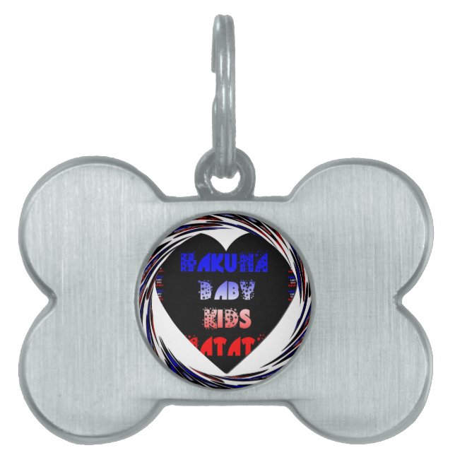 Blue Black Hakuna Matata Baby Kinder Design.png Huisdieren Naamplaatje (voorkant)