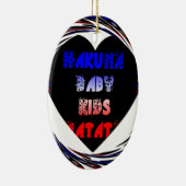 Blue Black Hakuna Matata Baby Kinder Design.png Keramisch Ornament (Rechts)