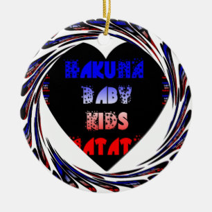 Blue Black Hakuna Matata Baby Kinder Design.png Keramisch Ornament