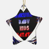 Blue Black Hakuna Matata Baby Kinder Design.png Keramisch Ornament (Links)