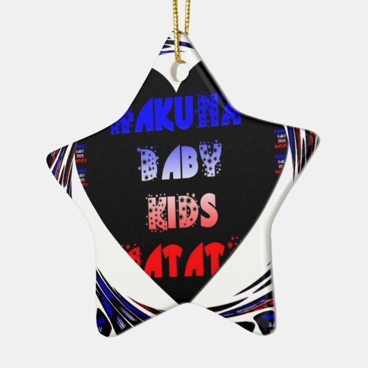 Blue Black Hakuna Matata Baby Kinder Design.png Keramisch Ornament (Links)