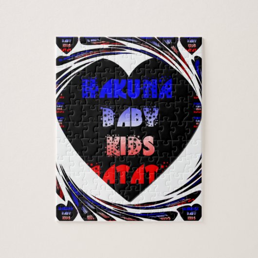 Blue Black Hakuna Matata Baby Kinder Design.png Legpuzzel (Verticaal)