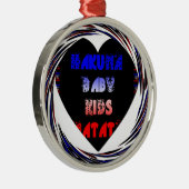 Blue Black Hakuna Matata Baby Kinder Design.png Metalen Ornament (Rechts)