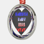 Blue Black Hakuna Matata Baby Kinder Design.png Metalen Ornament (Links)