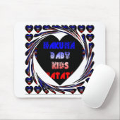 Blue Black Hakuna Matata Baby Kinder Design.png Muismat (Met muis)