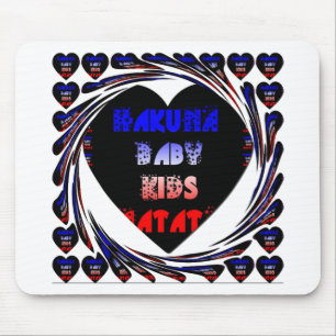 Blue Black Hakuna Matata Baby Kinder Design.png Muismat
