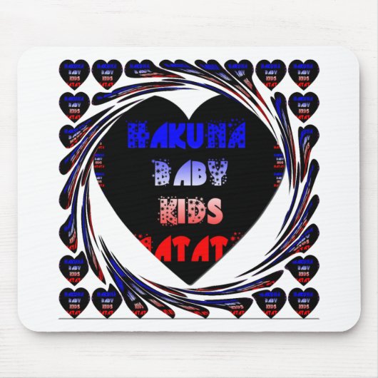 Blue Black Hakuna Matata Baby Kinder Design.png Muismat (Voorkant)