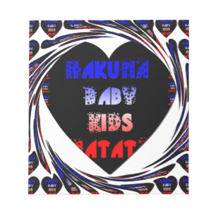 Blue Black Hakuna Matata Baby Kinder Design.png Notitieblok