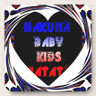 Blue Black Hakuna Matata Baby Kinder Design.png Onderzetter