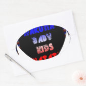 Blue Black Hakuna Matata Baby Kinder Design.png Ovale Sticker (Envelop)