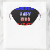 Blue Black Hakuna Matata Baby Kinder Design.png Ovale Sticker (Tas)