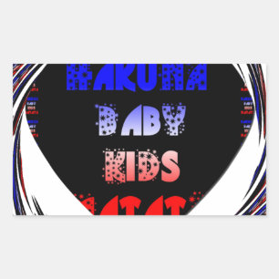 Blue Black Hakuna Matata Baby Kinder Design.png Rechthoekige Sticker