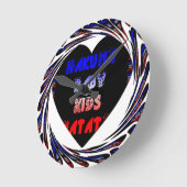 Blue Black Hakuna Matata Baby Kinder Design.png Ronde Klok (Hoek)