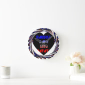 Blue Black Hakuna Matata Baby Kinder Design.png Ronde Klok (Huis)