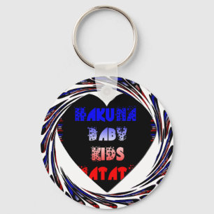 Blue Black Hakuna Matata Baby Kinder Design.png Sleutelhanger