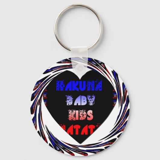 Blue Black Hakuna Matata Baby Kinder Design.png Sleutelhanger (Voorkant)