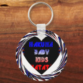 Blue Black Hakuna Matata Baby Kinder Design.png Sleutelhanger (Voorkant)