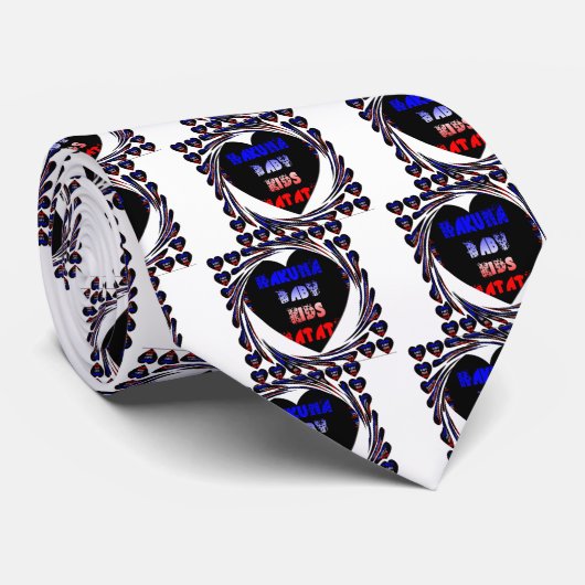 Blue Black Hakuna Matata Baby Kinder Design.png Stropdas (Opgerold)