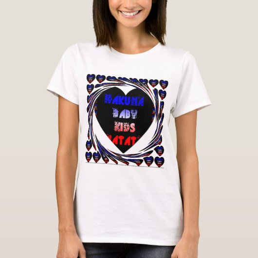 Blue Black Hakuna Matata Baby Kinder Design.png T-shirt (Voorkant)