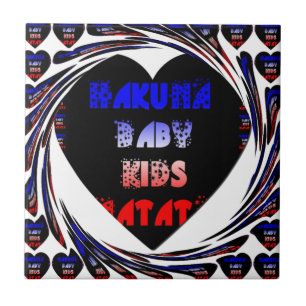 Blue Black Hakuna Matata Baby Kinder Design.png Tegeltje