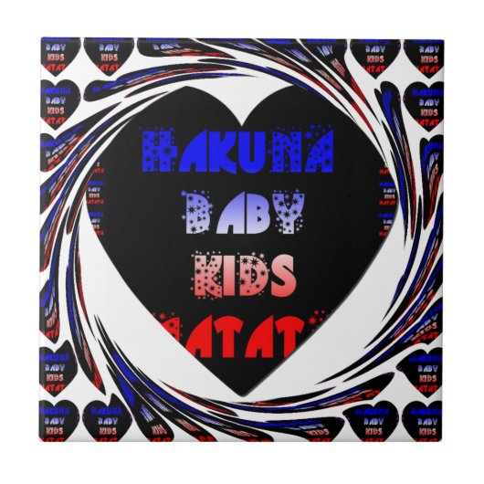 Blue Black Hakuna Matata Baby Kinder Design.png Tegeltje (Voorkant)