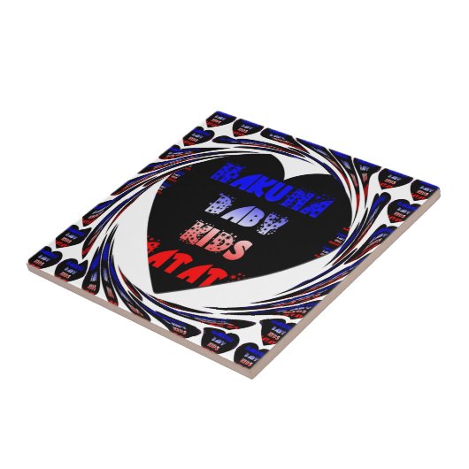 Blue Black Hakuna Matata Baby Kinder Design.png Tegeltje (Zijkant)