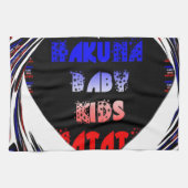 Blue Black Hakuna Matata Baby Kinder Design.png Theedoek (Horizontaal)