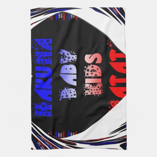 Blue Black Hakuna Matata Baby Kinder Design.png Theedoek (Verticaal)