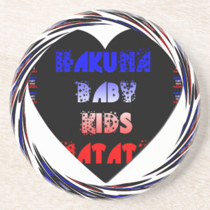 Blue Black Hakuna Matata Baby Kinder Design.png Zandsteen Onderzetter