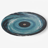 Blue Black Hole Drain Spiral Effect Papieren Bordje (Gekanteld)