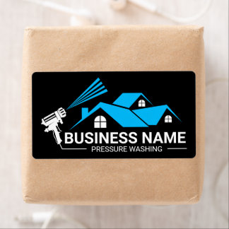 Blue Black House Pressure Washing Service Etiket