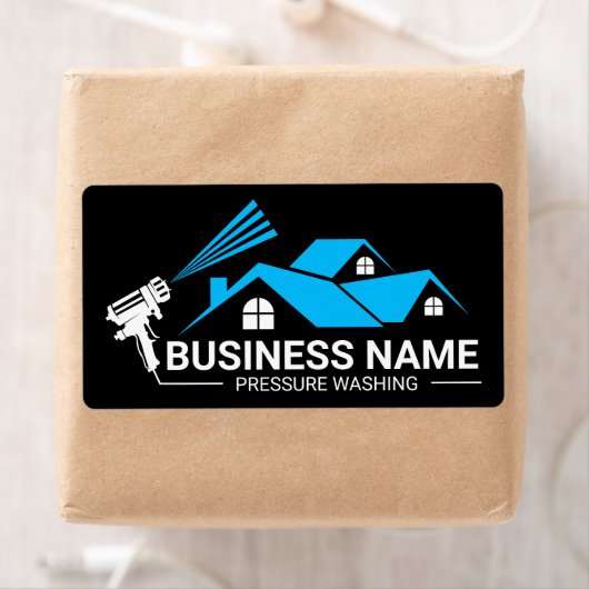 Blue Black House Pressure Washing Service Etiket (Insitu)