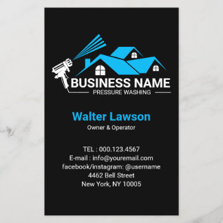 Blue Black House Pressure Washing Service Flyer