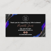 Blue Black Ink Agate Hartelijk dank voor uw aankoo Visitekaartje (Achterkant)