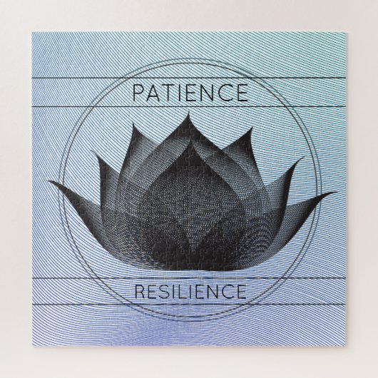 Blue Black Lotus Patience Resilience Floral Symbol Legpuzzel (Verticaal)