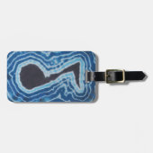 Blue Black Love Music Note Tie Dye Bagagelabel (Voorkant horizontaal)
