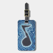 Blue Black Love Music Note Tie Dye Bagagelabel (Voorkant verticaal)