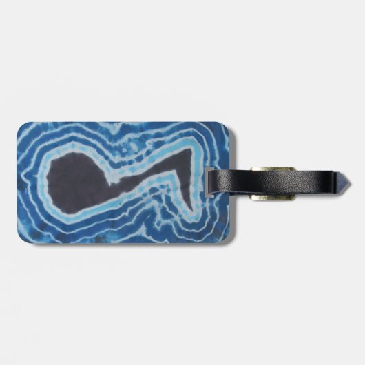 Blue Black Love Music Note Tie Dye Bagagelabel (Achterkant horizontaal)