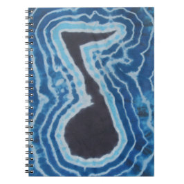 Blue Black Love Music Note Tie Dye Notitieboek