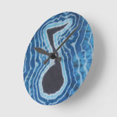 Blue Black Love Music Note Tie Dye Ronde Klok (Hoek)