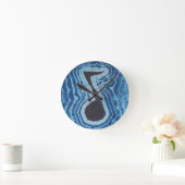 Blue Black Love Music Note Tie Dye Ronde Klok (Huis)
