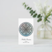 Blue Black Mandala Yoga Instructor Visitekaartje (Staand voorkant)
